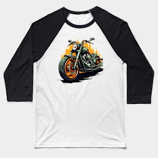 Motorcycle Illustration Baseball T-Shirt